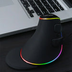 เมาส์ออปติคอลมีสาย DELUX M618 Plus RGB แบบยศาสตร์แนวตั้ง 4000DPI, 4000DPI มีสาย