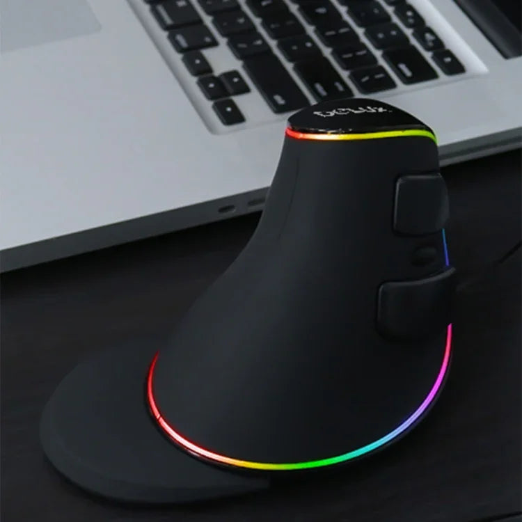 เมาส์ออปติคอลมีสาย DELUX M618 Plus RGB แบบยศาสตร์แนวตั้ง 4000DPI, 4000DPI มีสาย