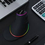 เมาส์ออปติคอลมีสาย DELUX M618 Plus RGB แบบยศาสตร์แนวตั้ง 4000DPI, 4000DPI มีสาย