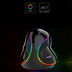 เมาส์ออปติคอลมีสาย DELUX M618 Plus RGB แบบยศาสตร์แนวตั้ง 4000DPI, 4000DPI มีสาย
