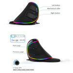 เมาส์ออปติคอลมีสาย DELUX M618 Plus RGB แบบยศาสตร์แนวตั้ง 4000DPI, 4000DPI มีสาย