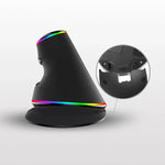 เมาส์ออปติคอลมีสาย DELUX M618 Plus RGB แบบยศาสตร์แนวตั้ง 4000DPI, 4000DPI มีสาย