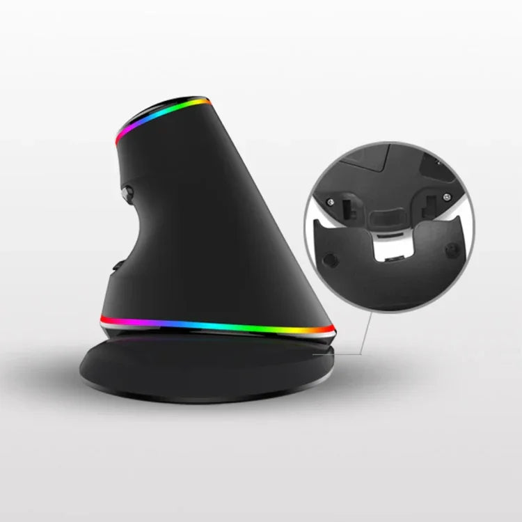 เมาส์ออปติคอลมีสาย DELUX M618 Plus RGB แบบยศาสตร์แนวตั้ง 4000DPI, 4000DPI มีสาย