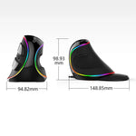 เมาส์ออปติคอลมีสาย DELUX M618 Plus RGB แบบยศาสตร์แนวตั้ง 4000DPI, 4000DPI มีสาย