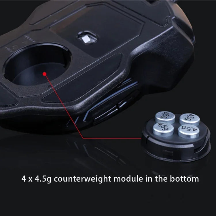 Aula Series Ghost Shark II เมาส์เกม USB แบบมีสายพร้อมไฟสีสัน 7D ความละเอียดสูงสุด 4000 DPI, Ghost Shark II(B)