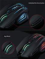Aula Series Ghost Shark II เมาส์เกม USB แบบมีสายพร้อมไฟสีสัน 7D ความละเอียดสูงสุด 4000 DPI, Ghost Shark II(B)