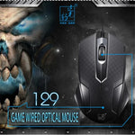 Chasing Leopard 129 เมาส์เกมออปติคอล USB แบบมีสายพร้อมถ่วงน้ำหนัก ความยาวสาย: 1.3 ม., 129