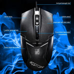 Chasing Leopard 179 เมาส์เกมออปติคอล USB แบบมีสาย ความละเอียด 1600 DPI ปรับได้ 3 ระดับ ความยาวสาย: 1.3 ม., 179