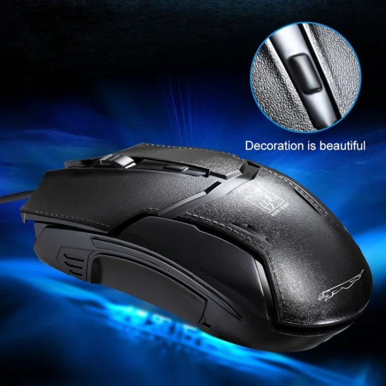 Chasing Leopard 179 เมาส์เกมออปติคอล USB แบบมีสาย ความละเอียด 1600 DPI ปรับได้ 3 ระดับ ความยาวสาย: 1.3 ม., 179