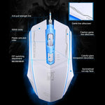 Chasing Leopard 199 เมาส์เกมออปติคอล USB แบบมีสาย ความละเอียด 1600 DPI ปรับได้ 3 ระดับ พร้อมไฟ LED หลัง ความยาวสาย: 1.3 ม., 199 สีดำ, 199