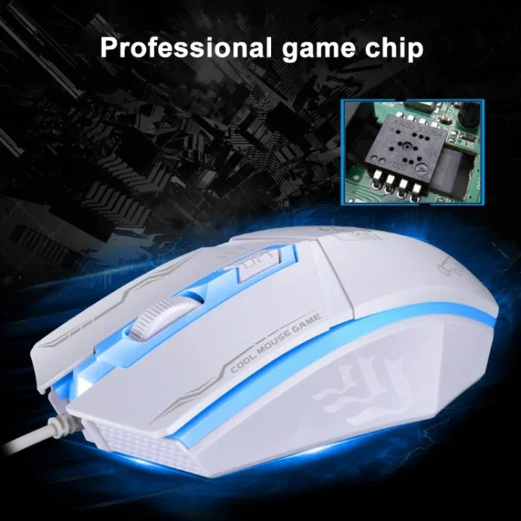 Chasing Leopard 199 เมาส์เกมออปติคอล USB แบบมีสาย ความละเอียด 1600 DPI ปรับได้ 3 ระดับ พร้อมไฟ LED หลัง ความยาวสาย: 1.3 ม., 199 สีดำ, 199