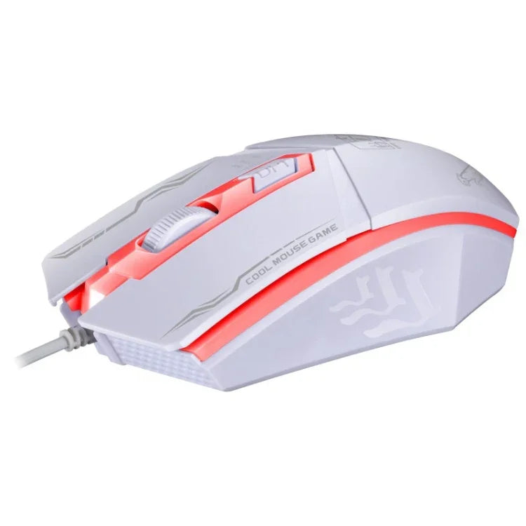 Chasing Leopard 199 เมาส์เกมออปติคอล USB แบบมีสาย ความละเอียด 1600 DPI ปรับได้ 3 ระดับ พร้อมไฟ LED หลัง ความยาวสาย: 1.3 ม., 199 สีดำ, 199