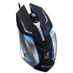 Chasing Leopard K1 เมาส์เกมออปติคอล USB แบบมีสาย ความละเอียด 1600 DPI ปรับได้ 3 ระดับ พร้อมไฟ LED หลังและโหมดเงียบ ความยาวสาย: 1.3 ม.