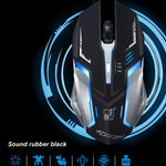 Chasing Leopard K1 เมาส์เกมออปติคอล USB แบบมีสาย ความละเอียด 1600 DPI ปรับได้ 3 ระดับ พร้อมไฟ LED หลังและโหมดเงียบ ความยาวสาย: 1.3 ม.