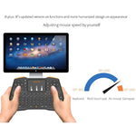 คีย์บอร์ดไร้สาย VIBOTON i8 Plus 2.4GHz QWERT อัปเดต พร้อมทัชแพด สำหรับ TV Box, Mi Box, คอมพิวเตอร์, แท็บเล็ต, แล็ปท็อป และโปรเจคเตอร์ (สีดำ), คีย์บอร์ดไร้สาย