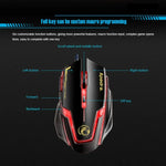เมาส์เกมมิ่ง Apedra iMICE A9 ความแม่นยำสูง ไฟ LED หายใจควบคุมสีสี่สี USB 6 ปุ่ม 3200 DPI เมาส์เกมมิ่งแบบมีสายสำหรับคอมพิวเตอร์ PC แล็ปท็อป, iMICE A9