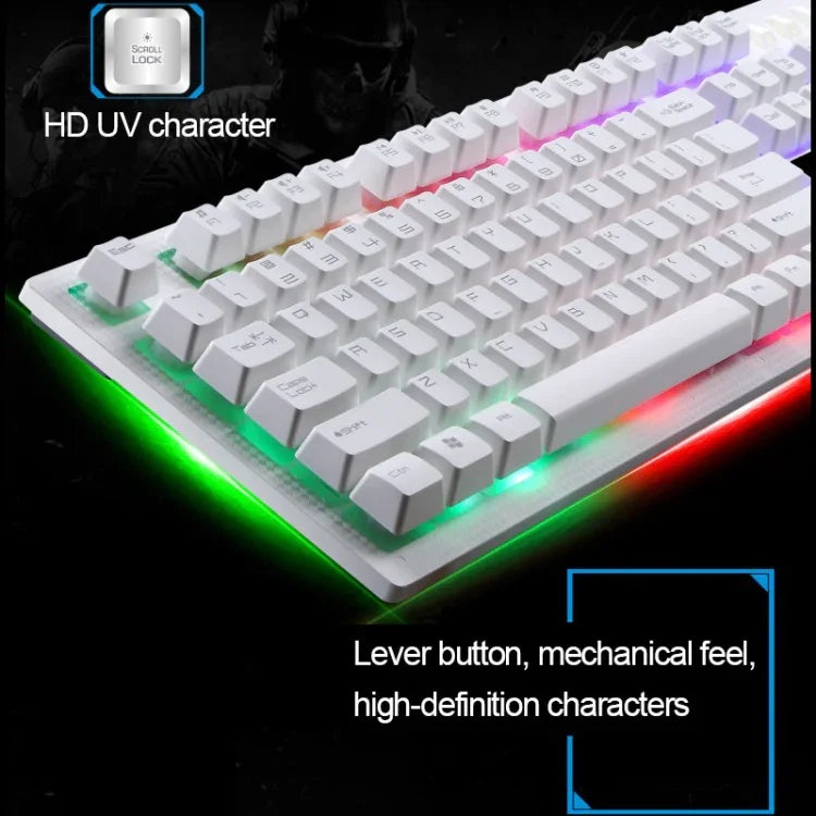 คีย์บอร์ดเกมมิ่ง ZGB G20 104 ปุ่ม USB แบบมีสาย สัมผัสเหมือนกลไก พร้อมไฟเรืองแสง