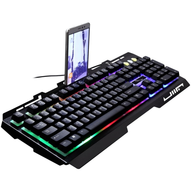 คีย์บอร์ดเกมมิ่ง ZGB G700 104 ปุ่ม USB แบบมีสาย สัมผัสเหมือนกลไก แผงโลหะแขวน พร้อมที่วางโทรศัพท์