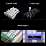 คีย์บอร์ดเกมมิ่ง ZGB G700 104 ปุ่ม USB แบบมีสาย สัมผัสเหมือนกลไก แผงโลหะแขวน พร้อมที่วางโทรศัพท์