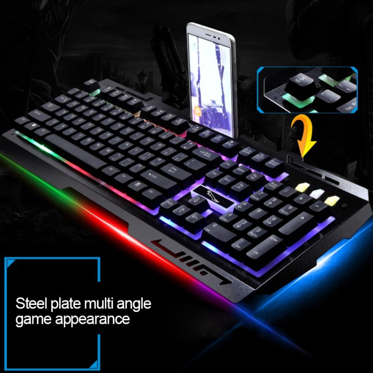 คีย์บอร์ดเกมมิ่ง ZGB G700 104 ปุ่ม USB แบบมีสาย สัมผัสเหมือนกลไก แผงโลหะแขวน พร้อมที่วางโทรศัพท์