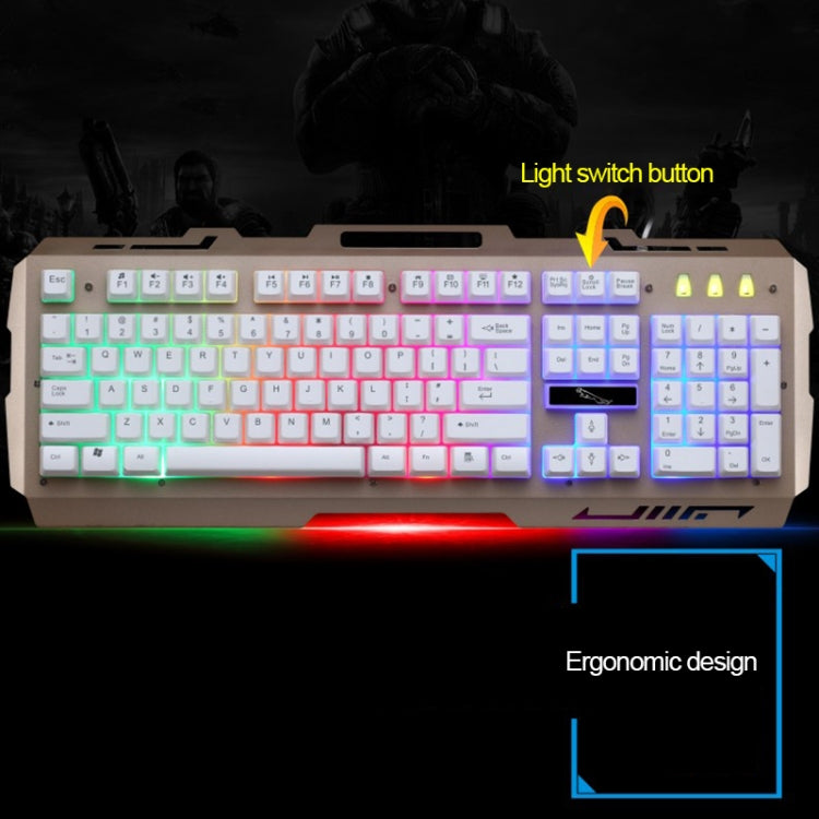 คีย์บอร์ดเกมมิ่ง ZGB G700 104 ปุ่ม USB แบบมีสาย สัมผัสเหมือนกลไก แผงโลหะแขวน พร้อมที่วางโทรศัพท์