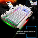 คีย์บอร์ดเกมมิ่ง ZGB G700 104 ปุ่ม USB แบบมีสาย สัมผัสเหมือนกลไก แผงโลหะแขวน พร้อมที่วางโทรศัพท์