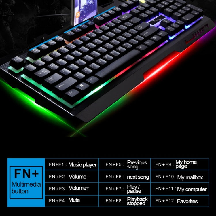 คีย์บอร์ดเกมมิ่ง ZGB G700 104 ปุ่ม USB แบบมีสาย สัมผัสเหมือนกลไก แผงโลหะแขวน พร้อมที่วางโทรศัพท์