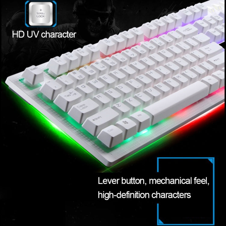 ชุดคีย์บอร์ดและเมาส์ ZGB G20 1600 DPI แบบมีสาย สัมผัสเหมือนกลไก พร้อมไฟเรืองแสง แขวน สำหรับแล็ปท็อป PC