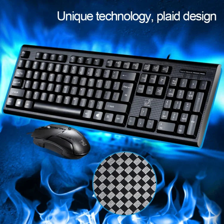 ชุดคีย์บอร์ดเกมมิ่งมืออาชีพลายตาราง Chasing Leopard Q9 1600 DPI พร้อมเมาส์ออปติคอล