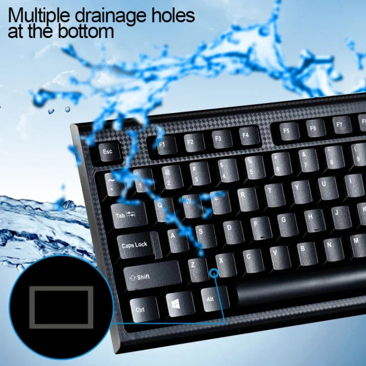 ชุดคีย์บอร์ดเกมมิ่งมืออาชีพลายตาราง Chasing Leopard Q9 1600 DPI พร้อมเมาส์ออปติคอล
