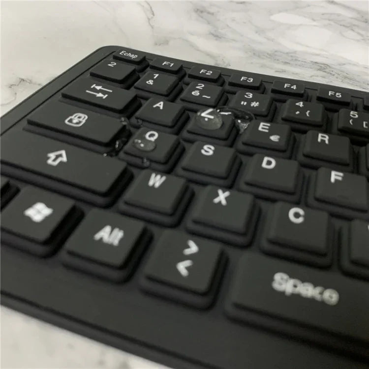 คีย์บอร์ดซิลิโคนกันน้ำแบบมีสาย USB 103 ปุ่ม ภาษาเฟรนช์ สำหรับเดสก์ท็อป โน้ตบุ๊ก, ความยาวสาย: 1.5 ม.