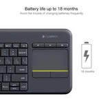 คีย์บอร์ดทัชคอนโทรลไร้สาย Logitech K400 Plus 2.4GHz ระยะไร้สาย: 10 เมตร, Logitech K400 Plus