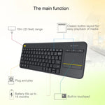 คีย์บอร์ดทัชคอนโทรลไร้สาย Logitech K400 Plus 2.4GHz ระยะไร้สาย: 10 เมตร, Logitech K400 Plus