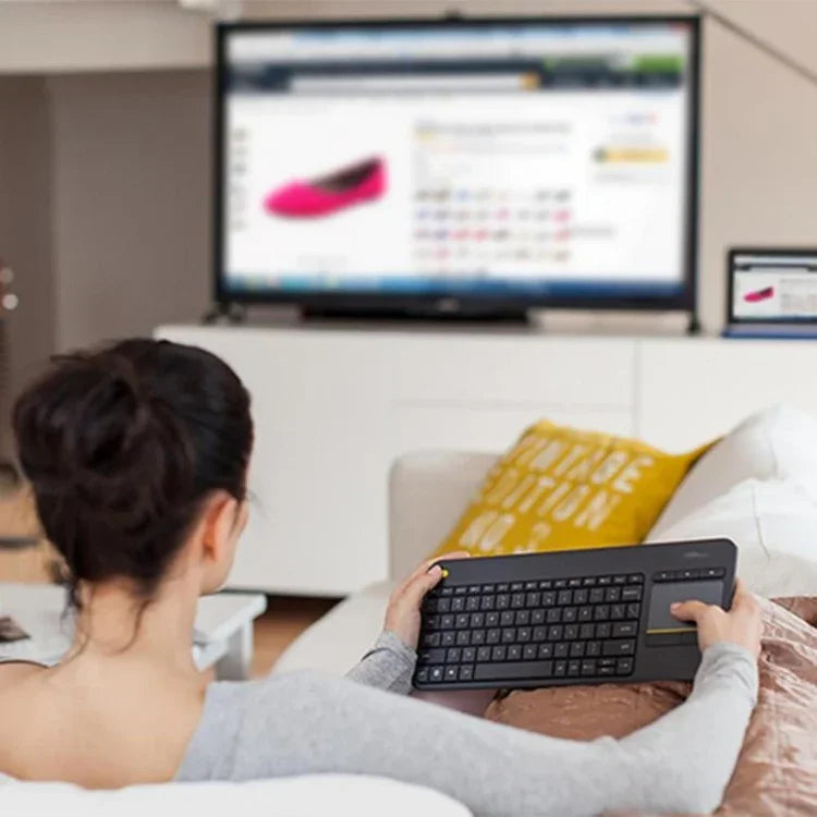 คีย์บอร์ดทัชคอนโทรลไร้สาย Logitech K400 Plus 2.4GHz ระยะไร้สาย: 10 เมตร, Logitech K400 Plus