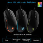 เมาส์เกมมิ่งออปติคอลแบบมีสาย Logitech G102 6 ปุ่ม ไฟ RGB 6000DPI ปรับความเร็วได้ 5 ระดับ ความยาวสาย: 2 เมตร, G102, G102 (สีขาว)
