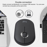 เมาส์ออปติคอลไร้สายบลูทูธ Logitech Pebble รูปก้อนหินบาง 3 ปุ่ม 1000DPI เงียบ ระยะไร้สาย: 10 เมตร