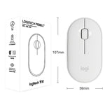 เมาส์ออปติคอลไร้สายบลูทูธ Logitech Pebble รูปก้อนหินบาง 3 ปุ่ม 1000DPI เงียบ ระยะไร้สาย: 10 เมตร