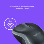 เมาส์ไร้สาย Logitech M186 ประหยัดพลังงานสำหรับสำนักงาน USB สำหรับแล็ปท็อป คอมพิวเตอร์ตั้งโต๊ะ สากล