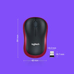 เมาส์ไร้สาย Logitech M186 ประหยัดพลังงานสำหรับสำนักงาน USB สำหรับแล็ปท็อป คอมพิวเตอร์ตั้งโต๊ะ สากล