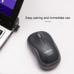 เมาส์ไร้สาย Logitech M186 ประหยัดพลังงานสำหรับสำนักงาน USB สำหรับแล็ปท็อป คอมพิวเตอร์ตั้งโต๊ะ สากล
