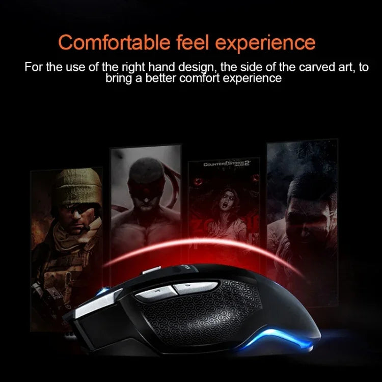 เมาส์เกมมีสาย USB AULA ซีรีส์ SoulKiller II ไฟสีสัน 7D ความละเอียดสูงสุด 3500 DPI, SoulKiller II(B)