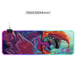 แผ่นรองเมาส์ลายมอนสเตอร์คอมพิวเตอร์ มีไฟ ขนาด: 90 x 30 x 0.4 ซม., 90 x 30 x 0.4 ซม.