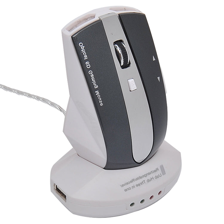เมาส์ออปติคอลไร้สายชาร์จได้ MZ-011 2.4GHz 1600DPI พร้อมฟังก์ชัน HUB, สีดำ, ดำเงิน, ขาว + น้ำเงินรอยัล, ขาวมุก, น้ำเงิน, เงิน