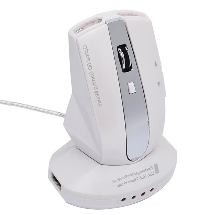 เมาส์ออปติคอลไร้สายชาร์จได้ MZ-011 2.4GHz 1600DPI พร้อมฟังก์ชัน HUB, สีดำ, ดำเงิน, ขาว + น้ำเงินรอยัล, ขาวมุก, น้ำเงิน, เงิน