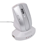 เมาส์ออปติคอลไร้สายชาร์จได้ MZ-011 2.4GHz 1600DPI พร้อมฟังก์ชัน HUB, สีดำ, ดำเงิน, ขาว + น้ำเงินรอยัล, ขาวมุก, น้ำเงิน, เงิน