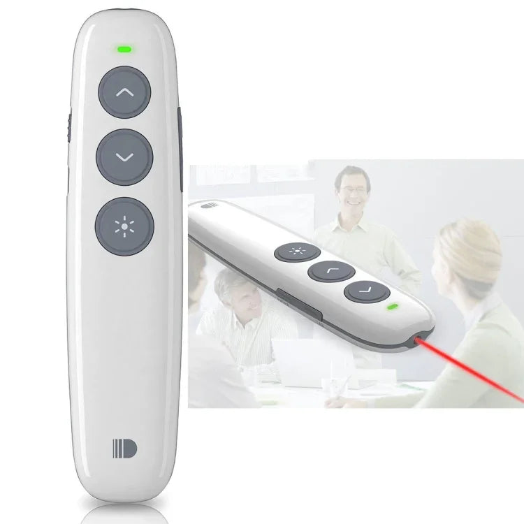 Doosl DSIT007 ปากการีโมทไร้สายชาร์จไฟได้สำหรับการนำเสนอ Powerpoint 2.4GHz ระยะควบคุม: 10m (สีขาว), DSIT007