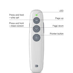 Doosl DSIT007 ปากการีโมทไร้สายชาร์จไฟได้สำหรับการนำเสนอ Powerpoint 2.4GHz ระยะควบคุม: 10m (สีขาว), DSIT007