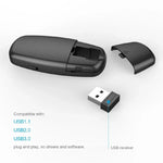 Doosl DSIT011 รีโมทควบคุมการนำเสนอ PowerPoint ขนาดเล็กชาร์จไฟได้ 2.4GHz ระยะควบคุม: 100m (สีดำ)