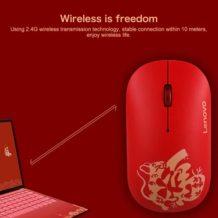 เมาส์ไร้สาย Lenovo Air Handle น้ำหนักเบา พกพาสะดวก พร้อมฟังก์ชันปิดเสียง รุ่น Blessing Mouse, เมาส์ไร้สาย รุ่น Blessing Mouse