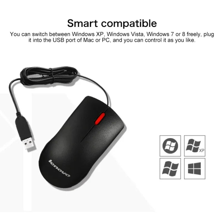 เมาส์มีสาย Lenovo M120 Pro ดีไซน์แฟชั่นสำนักงาน สีแดง, เมาส์มีสาย M120 Pro
